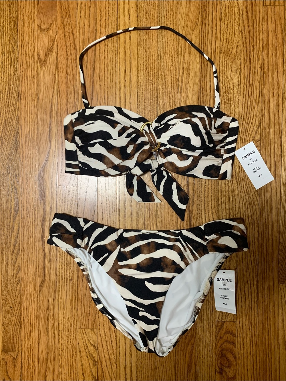 Sunshine 79 swimsuit - animal print nightlife strapless bandeau bikini set, 6